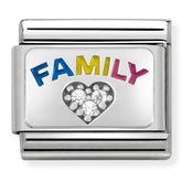 Nomination Composable Classic Link 330306/08 Family with CZ Heart in 925 Silver